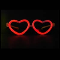 Event Celebration Party Supplies Non-Flammable 8 Inches Glow Stick Heart Shape Eyeglasses