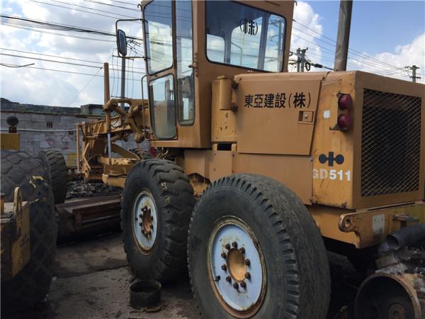 Used Motor Grader Komatsu GD511 S6D95L engine 11T weight with Original Paint