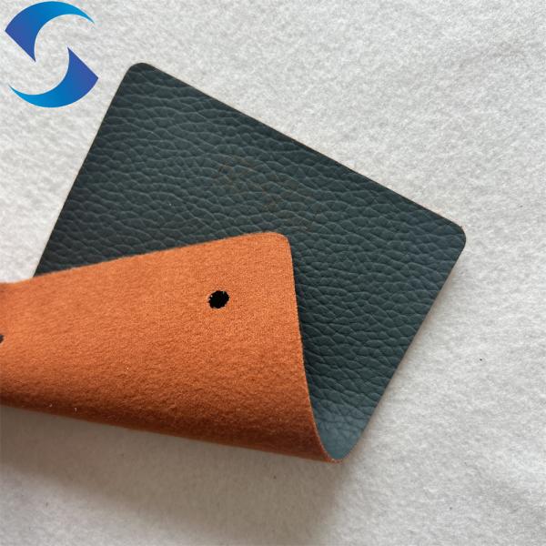 0.8mm PVC Leather with brushed Backing dark green synthetic leather manufacture for sofa
