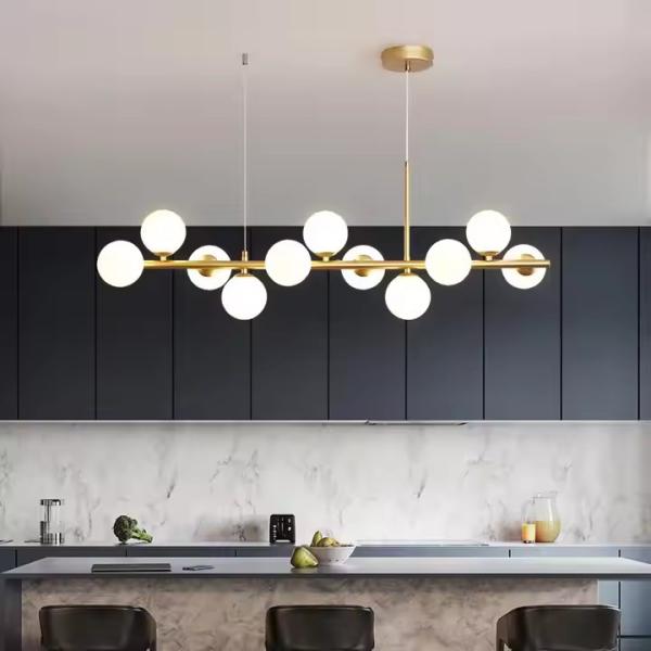 Décoration de la maison Salle à manger Pendant moderne Lampes suspendues en verre Lampes pour la chambre à coucher Design artistique Boule de verre Pendant nordique