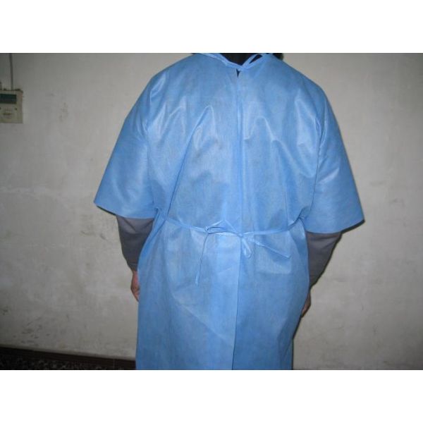 Short Sleeve Patient Surgical Gown Disposable Plastic Gowns Anti Permeate