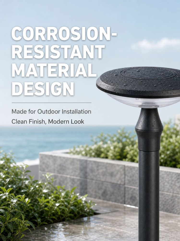 UFO Design Solar Garden Post Light 360 Full Around Illumination IP65 for Stadium Walkway