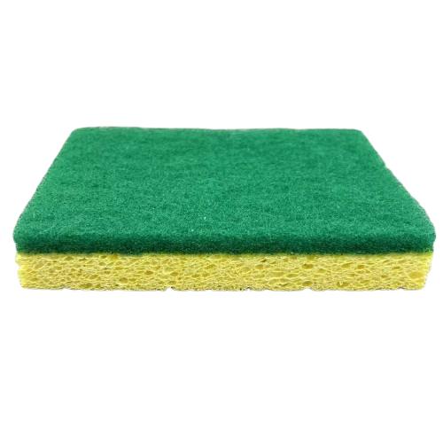 Éponge carrée en cellulose biodégradable verte jaune compostable