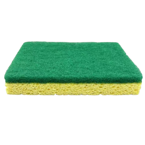 Esponja de celulosa cuadrada biodegradable verde amarillo compostable