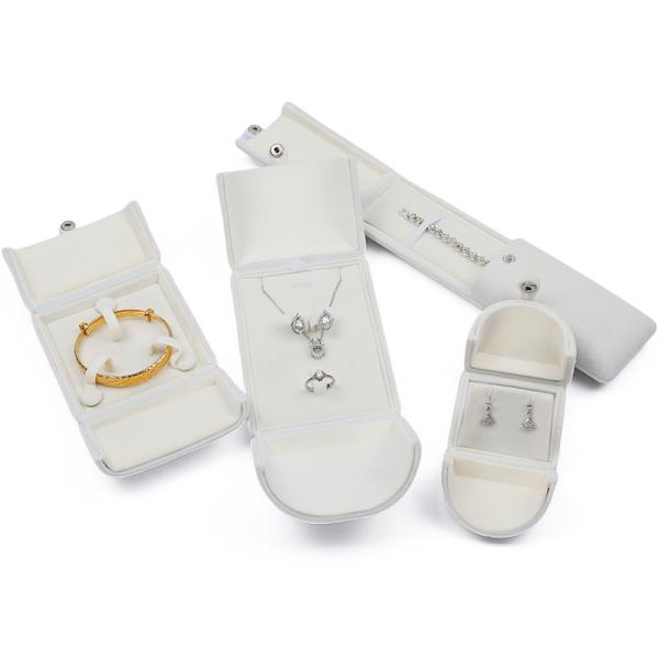elegant double door jewelry box hign end white velvet jewellery box with logo