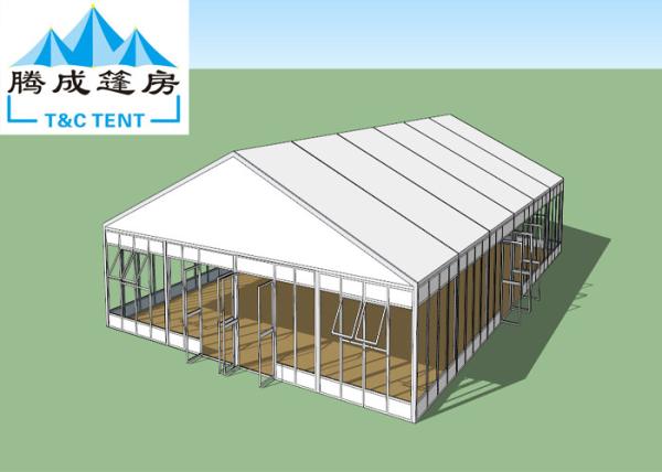 1000 People Aluminum Frame Waterproof Canopy Tent , White Wedding Tent With Transparent Decoration