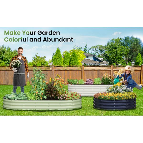 5.5*5.5*1.4 FT L Shaped Galvanized Raised Garden Bed Modern Style