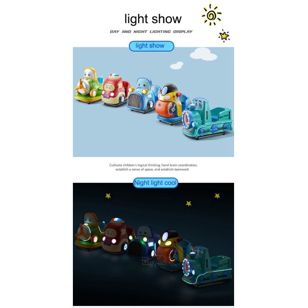 New Square Park Little Blue Train Small Amusement Equipment Battery Car