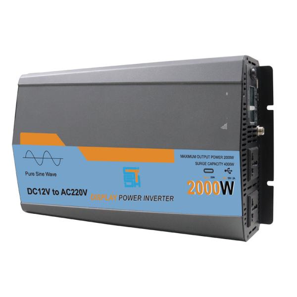 2kw 2000W Pure Sine Wave Charger Inverter High Voltage Cut Off Range 14.8V/31V