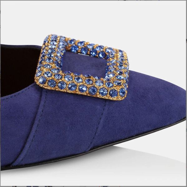 China Wholesale Women Shoes With Diamond Buckle High Quality Footwear Suede Thin High Heel Pumps
