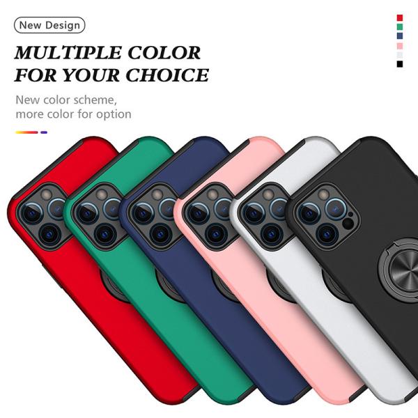 Dual Layers Finger Grip Phone Case Foldable Kickstand Camera Lens Protection For Car Mount