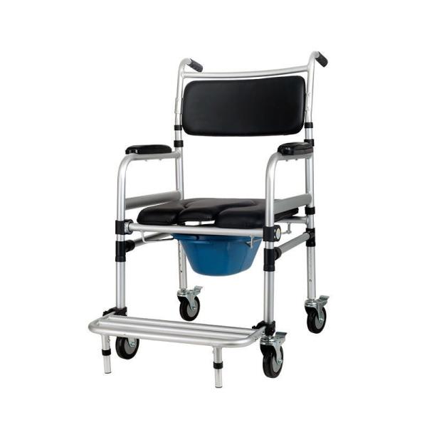 Heavy Duty Aluminum Toilet Wheel Chair With Locking Wheels For Seniors