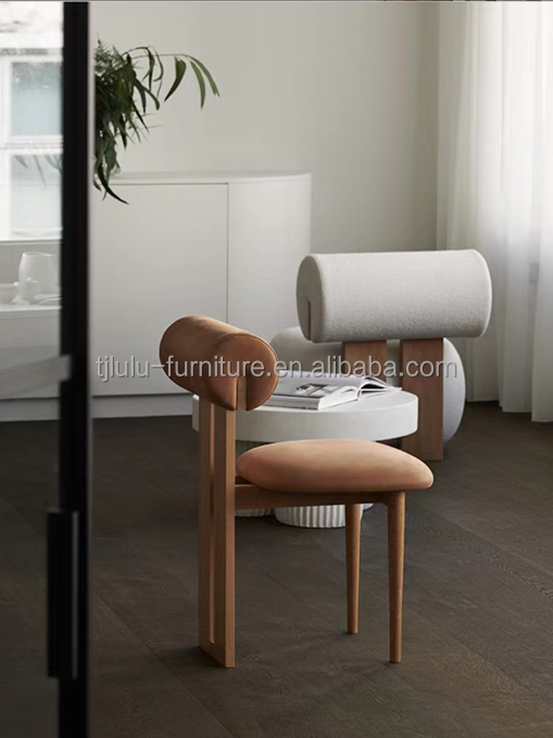 Modern Living Furniture Design Fabric Dining Room Restaurant Chair with Solid Wood Style