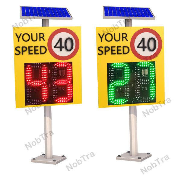 Solar Powered Radar Speed Sign with IP54 LED Display and 60W Solar Panel