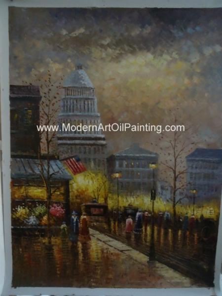 Faca de paleta feito a mão da rua de Paris da pintura a óleo de Paris do impressionismo na lona
