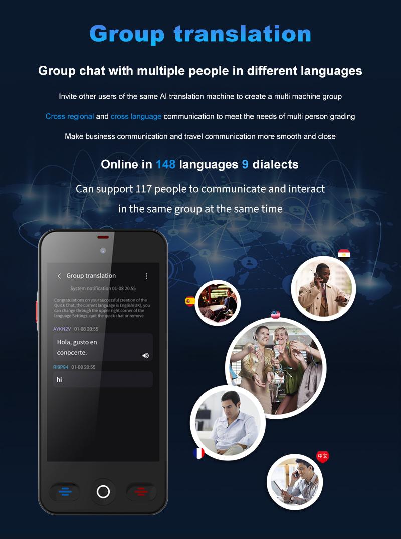 AI Video Call Voice Intelligent Language Translator For Business Tranvel Study
