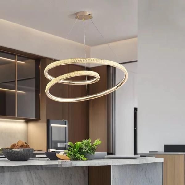 Moderne simple italien lumière de luxe salon salle à manger chambre à coucher lustre anneau minimaliste de haut niveau