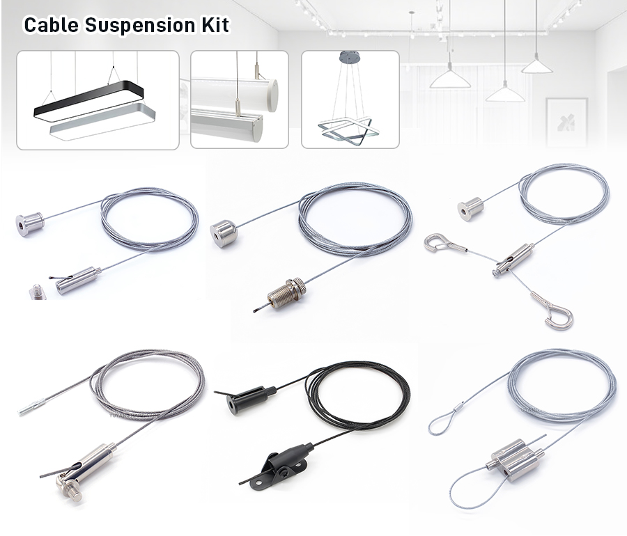 Most Popular Cable Clips Hanging Kit Panel Light Suspension Hook with Cable Gripper