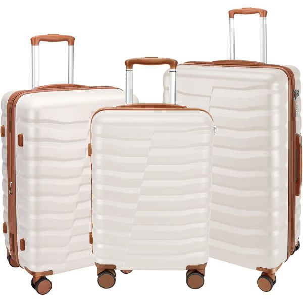 3pcs High Quality Travel Trolley 4 Wheels PC Luggage Trolley Suitcases  Sets for Long-distance Travel