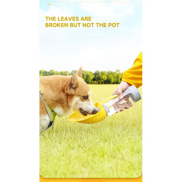 Amarillo 220V-240V Botella de bebida para perros PP Botella de agua ligera para viajes