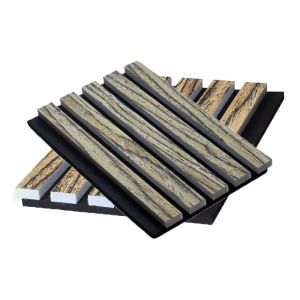 Diseño Moderno Panel Acústico de Fibra de Poliéster de Doble Capa Aislamiento Acústico Paneles Decorativos de Listones de PET para Hoteles