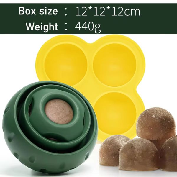 Refillable Slow Feeder Dog Ball Rubber Dog Food Ball Toy Durable