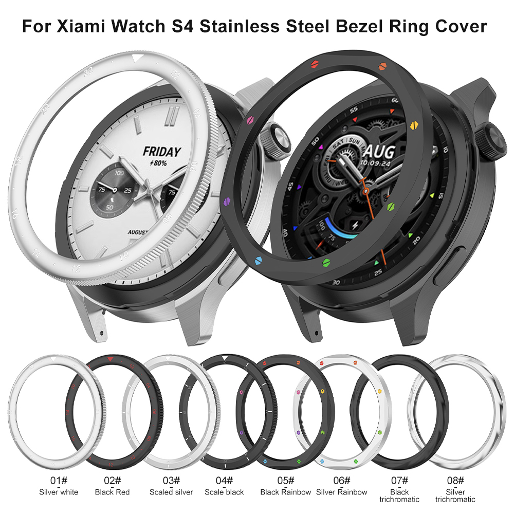 316L Stainless Steel & Rubber Bezel for Watch S4 S3 ESIM Smartwatch Case Tempered Film Scratch Resistant 47MM Band Width
