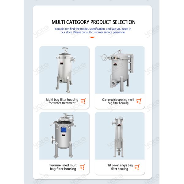 Multi Bag Filter 304/316L Stainless Steel Industrial Circulating Water,Cooling Water,Water Purification Multi Bag Solid Liquid Separation Filter High Efficiency Filtration