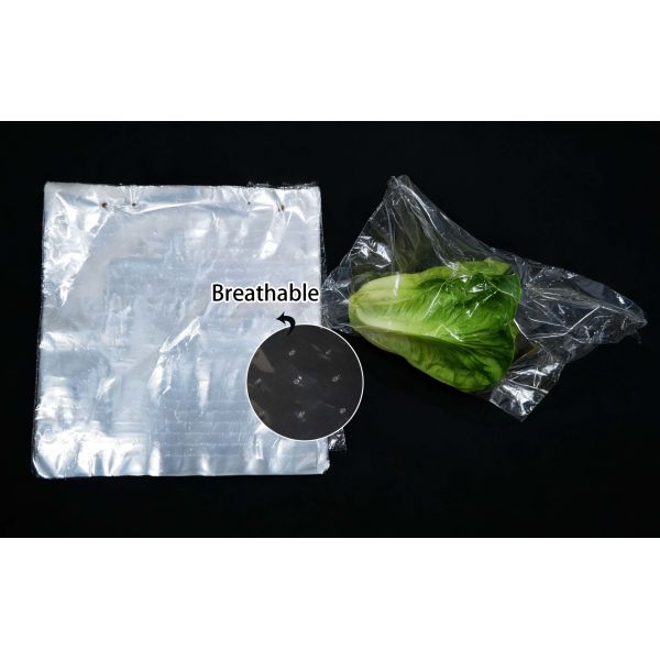 Best price Green Bags Keep Vegetables Fresh Micro-perforated Liner clear CPP Plastic lettuce  Bag Packing for Fruit