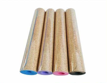 Customized Color  Popular Hot Sale Custom Logo Eco Friendly TPE Cork Yoga Mat for Wholesale