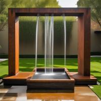 Fontaine d'eau en acier corten personnalisable