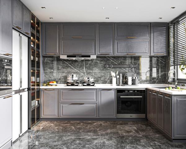 Modern Wood Kitchen Cabinets Set Ready-To-Assemble MDF Plywood