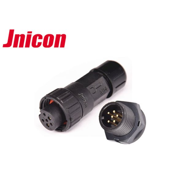 Jnicon 5 Pin Waterproof Male Female Connector IP67 Push Locking Connection