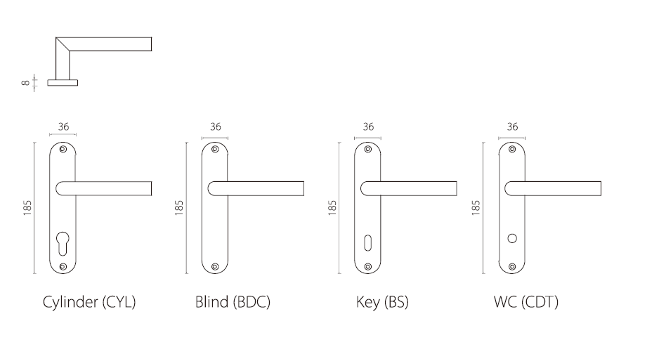 Stain Stainless Steel Door Handles / Exterior Door Handles Spring Loaded Plated Design
