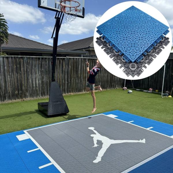 Interlocking PP Sport Floor Tiles 340x340x18mm Multi-Sport Court