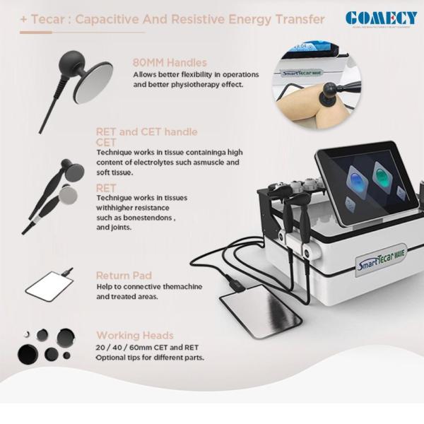 Energy 5-200 MJ 3in1 Smart Tecar Wave Machine for Shockwave Therapy and RET CET Treatment