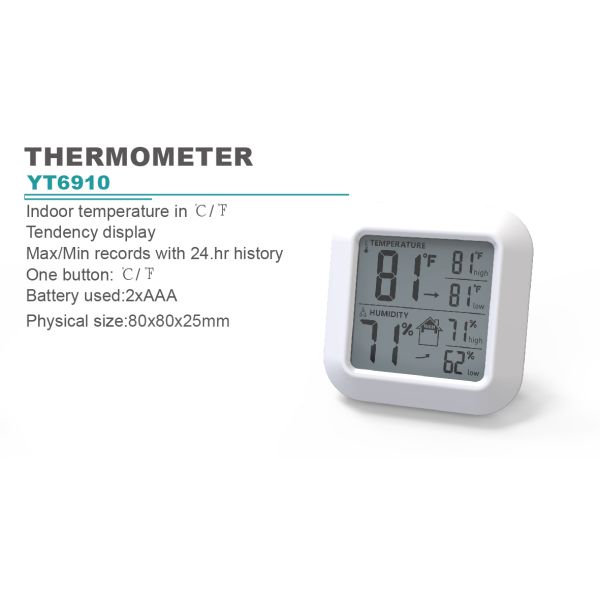 Цифровая термогидростанция гидротермометр 80 X 80 X 25 мм