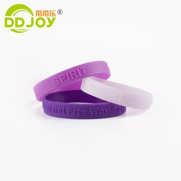 Custom Size Waterproof Debossed Printing Rubber Plastic Bracelet for Events Festival