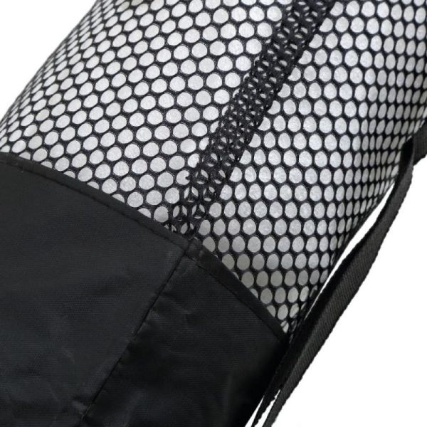 Black Yoga Mat Carry Bag Exercise Fitness Carrier Nylon Mesh Center Adjustable Sports Carry Bags
