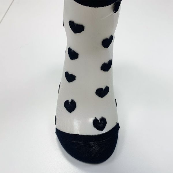As picture Customized Women Black White Sexy Lace Sheer Mesh Socks Mid Calf Length for Summer