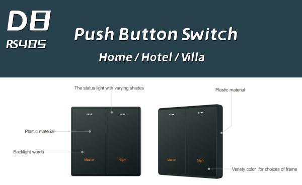 D8 Electrical Wall Switch RS485 Modbus Light Switch Push Button Style