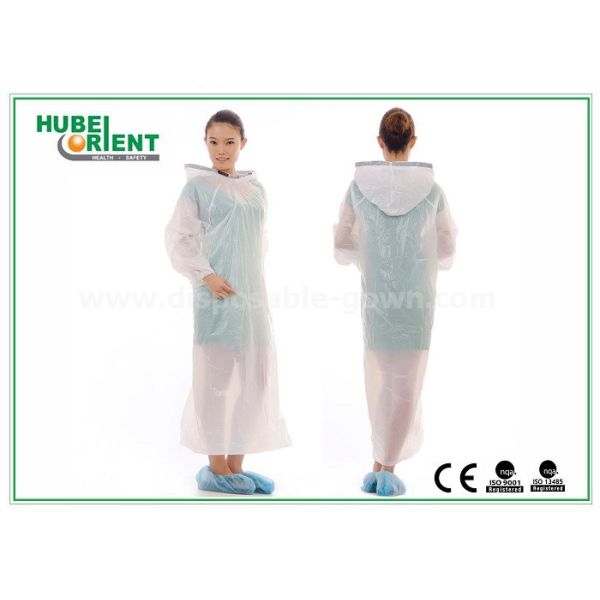 Водостойкие прозрачные одноразовые экзаменационные халаты для взрослых, толщина 0,017 мм
