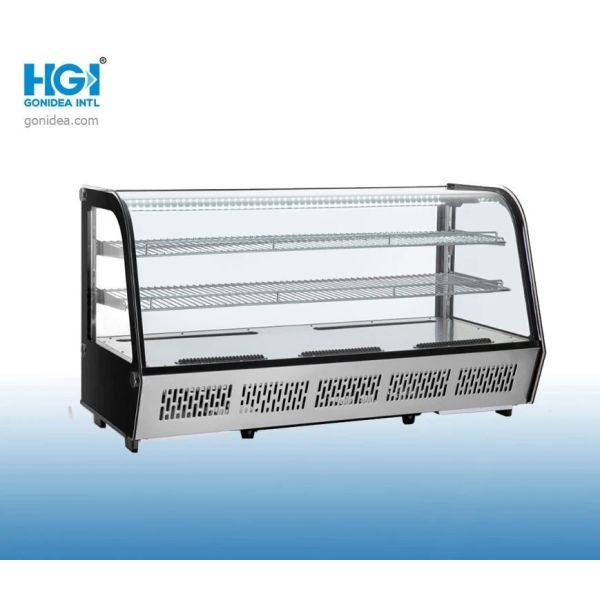 Изогнутая округленная стеклянная нержавеющая сталь 160L холодильника дисплея торта двери