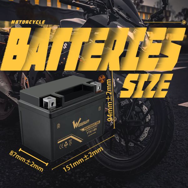Long Life Lead Acid Motorcycle Battery YTX7A-BS 12V 7AH