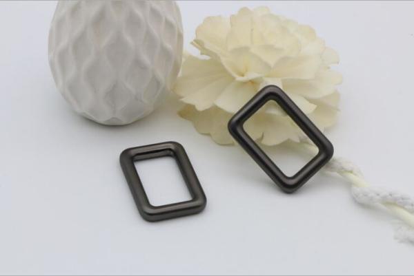Handmade polishing 1 inch gunmetal color metal square bag buckle for straps