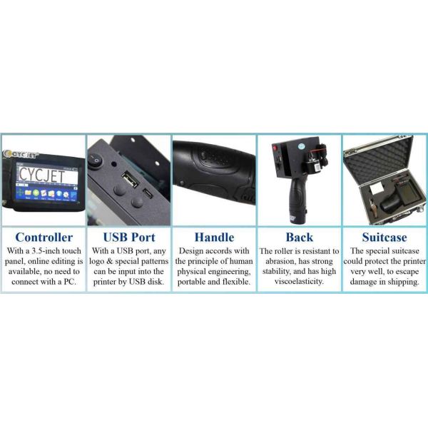 принтер 1-25.4mm Handheld струйный одна высота EPS дюйма пенится принтер кода даты