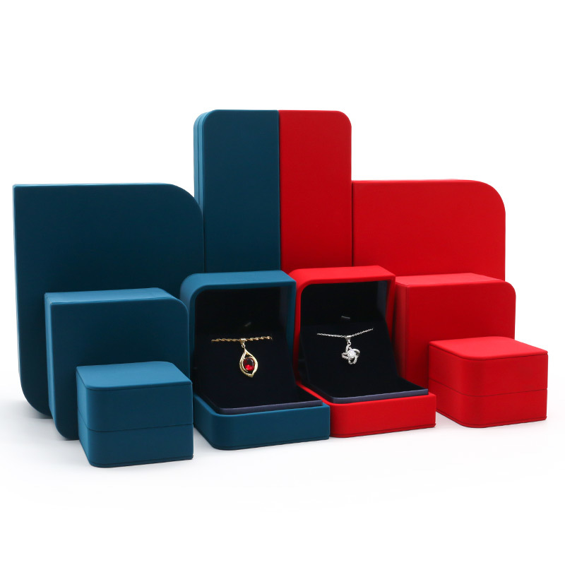 Luxury Packaging Jewellery Set Box Custom Logo Pu Leather Hinged Closure