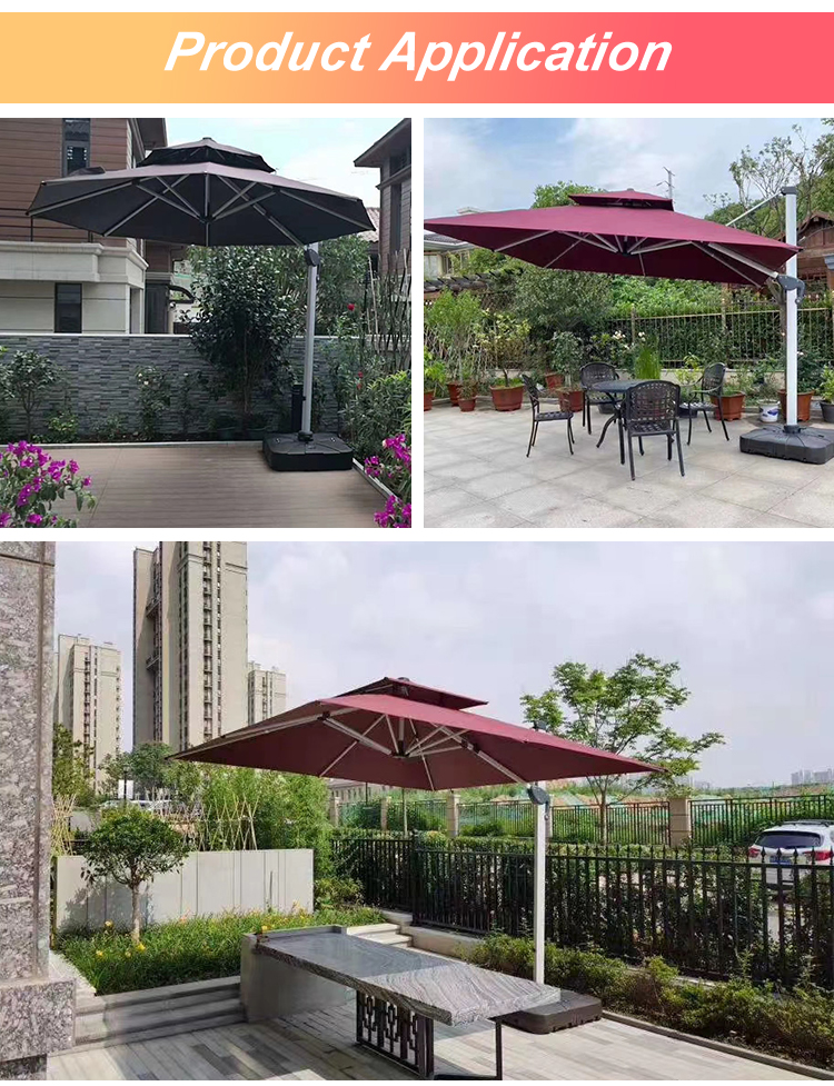 Патио консольное водоустойчивое Sunbrella сада 3.5m римское