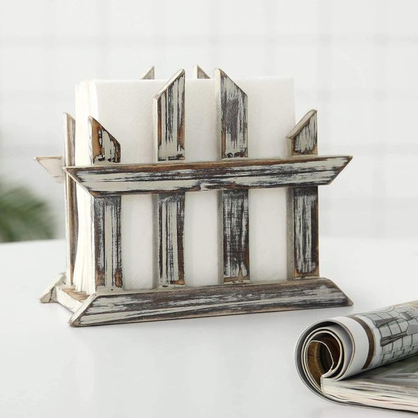 Customizable Rustic Napkin Holder for Farmhouse Decoration Printing Silk-screen/Burned