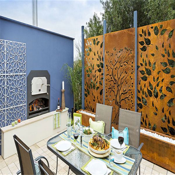 Rectangle Decoration Metal Garden Products Corten Steel Garden Screen Fence